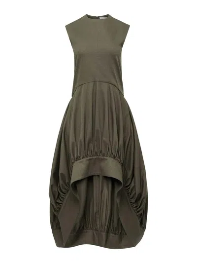 Jw Anderson Baloon Hem Sleeveless Dress In Green
