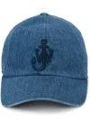 Jw Anderson Anchor-logo Denim Baseball Cap In Blue