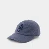 Jw Anderson Logo-embroidered Denim Cap In Blue