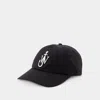 Jw Anderson Curved Peak Logo Embroidered Baseball Cap In Black