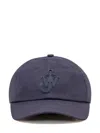 Jw Anderson Cap With Curved Peak And Eyelet Detailing In Blue