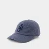 Jw Anderson Logo-embroidered Denim Cap In Blue