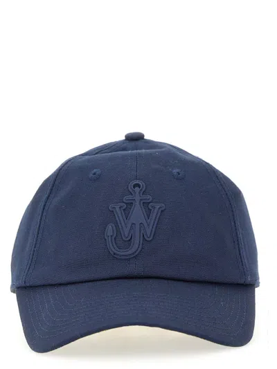 Jw Anderson Baseball Hat With Logo Unisex In Blue