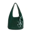 Jw Anderson Beaded Shoulder Bag Structured Shape In Green