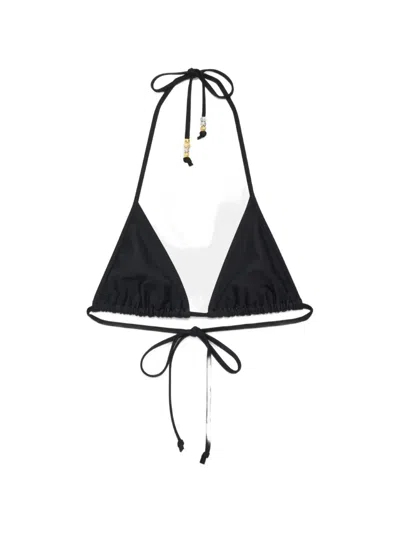 Jw Anderson Bead-embellished Triangle Bikini Top In Black