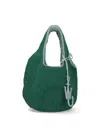 Jw Anderson Beaded Shoulder Bag Structured Shape In Green