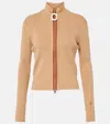 Jw Anderson Fitted Zip Up Cardigan In Beige