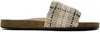 Jw Anderson Beige & Green Check Sandals In 531