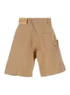 Jw Anderson Beige Bermuda Shorts With Patch Pocket With Logo On The Front In Beige