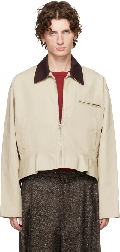 JW ANDERSON BEIGE CURVED HEM JACKET