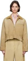 Jw Anderson Beige Curved Hem Workwear Jacket In 289 Light Tobacco