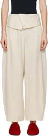 Jw Anderson Fold-over Trousers In 132 Beige