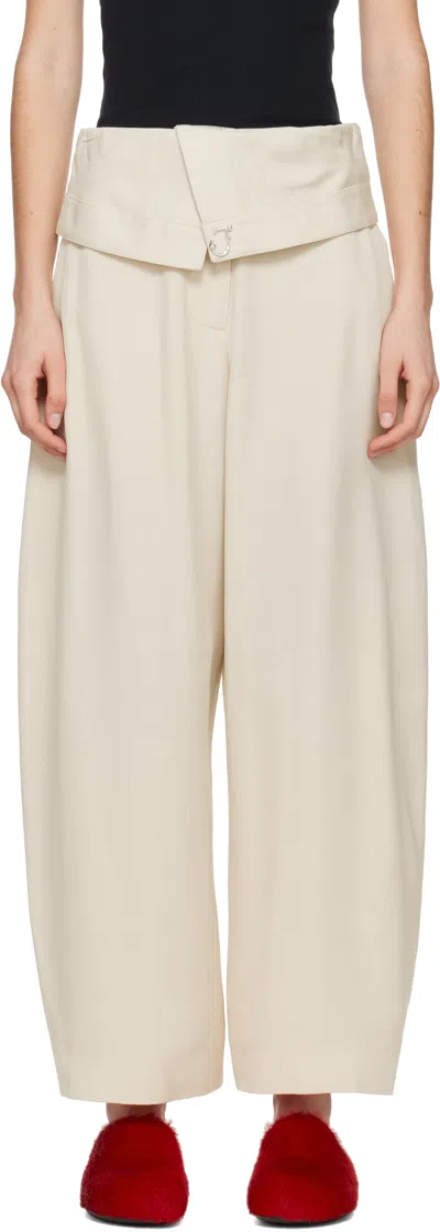 JW ANDERSON BEIGE FOLD-OVER TROUSERS