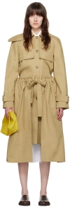 Jw Anderson Gathered Waist Belted Trench Coat In 132 Beige