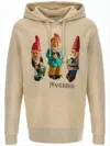 Jw Anderson Beige Graphic Hoodie With Garden Gnome Print In Neutral