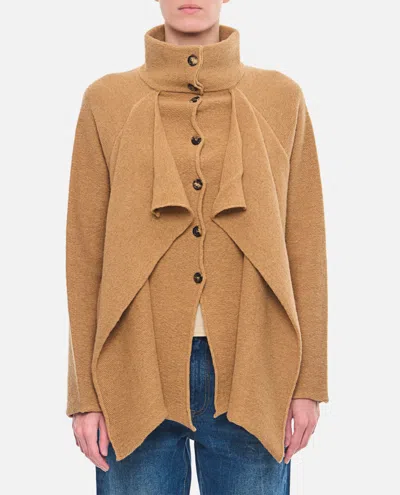 Jw Anderson Beige Layered Wool Sweater In Brown