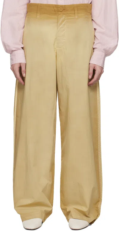 Jw Anderson Beige Pinch Seam Garment Dye Trousers In 289 Light Tobacco