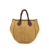 Jw Anderson J.w. Anderson Beige Suede Small Punch Handbag In Brown
