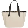 Jw Anderson White Shopper With Jw Logo On The Front In Canvas And Leather Woman In Off White