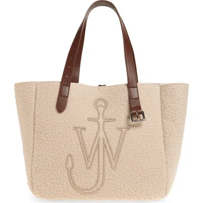 Jw Anderson Belt Anchor Logo Felted Wool Tote