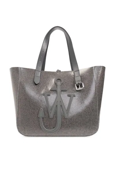 Jw Anderson Belt Anchor Patch Tote Bag In Grey