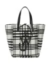 Jw Anderson Belt Plaid-check Virgin-wool Tote Bag In Black