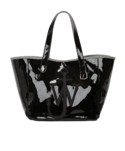 Jw Anderson Belt Coated-finish Denim Tote Bag In Black