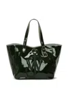 Jw Anderson Belt Tote - Coated Denim Tote Bag In Green