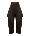 Jw Anderson Cropped Sculptural Jeans Smoke In Black