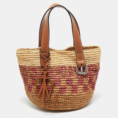 Pre-owned Jw Anderson Belt Mini Multicolor Raffia Tote