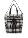 Jw Anderson Belt Plaid-check Virgin-wool Tote Bag In White