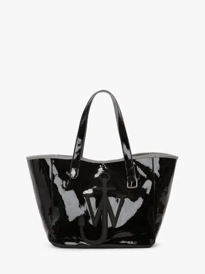 Jw Anderson Belt Tote - Coated Denim Tote Bag In Burgundy