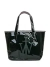 Jw Anderson Rectangular Glossy Top Handles Tote Bag In Green