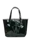 Jw Anderson Belt Anchor Logo Coated Denim Tote In Khaki