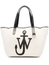 Jw Anderson White Shopper With Jw Logo On The Front In Neutrals