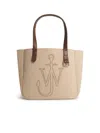 Jw Anderson J. W. Anderson Belt Tote Beige Boiled Wool Shoulder Bag In Pink