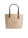 Jw Anderson J. W. Anderson Belt Tote Beige Boiled Wool Shoulder Bag In Pink