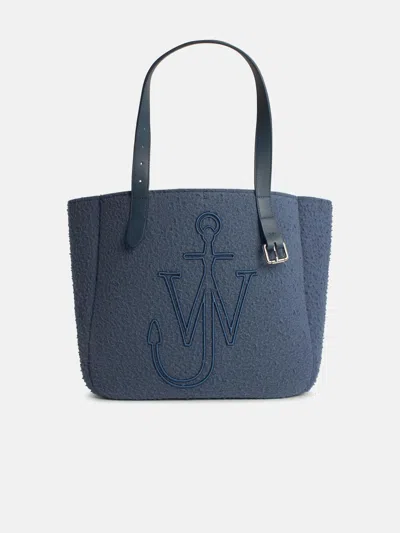 Jw Anderson Belt Tote Blue Boiled Wool Shoulder Bag
