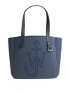 Jw Anderson Belt Tote Blue Boiled Wool Shoulder Bag In Blue