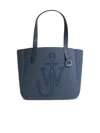 Jw Anderson Belt Tote Blue Boiled Wool Shoulder Bag In Blue