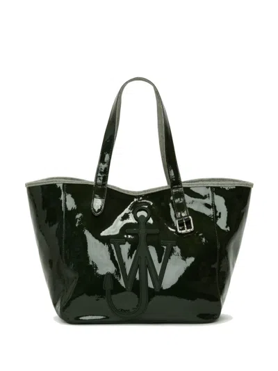 Jw Anderson J. W. Anderson Belt Coated-finish Denim Tote Bag In Black