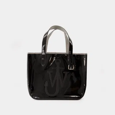 Jw Anderson Coated Denim Belt Tote Bag In Black