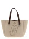 Jw Anderson J. W. Anderson Belt Tote Beige Boiled Wool Shoulder Bag In Pink