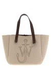 Jw Anderson J. W. Anderson Belt Tote Beige Boiled Wool Shoulder Bag In Pink