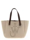 Jw Anderson J. W. Anderson Belt Tote Beige Boiled Wool Shoulder Bag In Pink