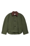 Jw Anderson Belted Cotton Bomber Jacket In 290 Khaki/chestnut