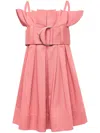 Jw Anderson Belted Pleated Mini Dress In Pink