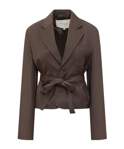Jw Anderson Belted Pocket Jacket In Brown