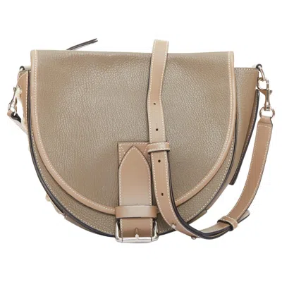 Pre-owned Jw Anderson Bike Taupe Leather Pocket Braided Half Moon Crossbody Bag In Brown