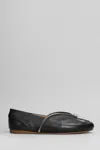 Jw Anderson Biker Ballerina Ballet Flats In Black Leather In Black